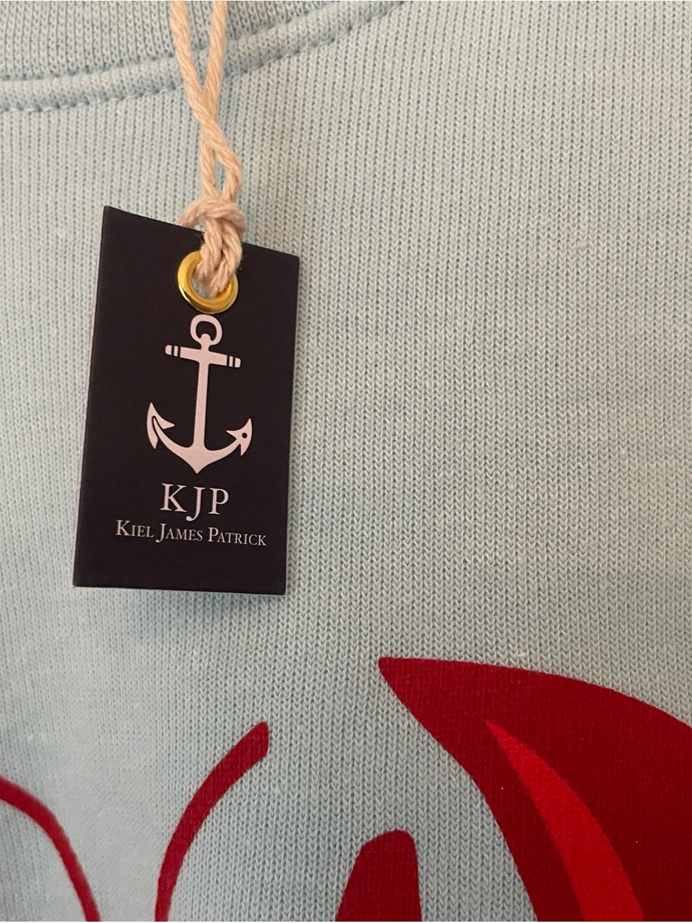 NWT Kiel James Patrick Light Blue Sweatshirt with Red Lobster Small - Picture 4 of 7